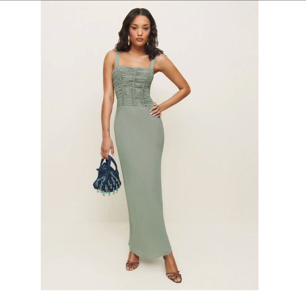 Reformation Josetta Dress Green - Size 2